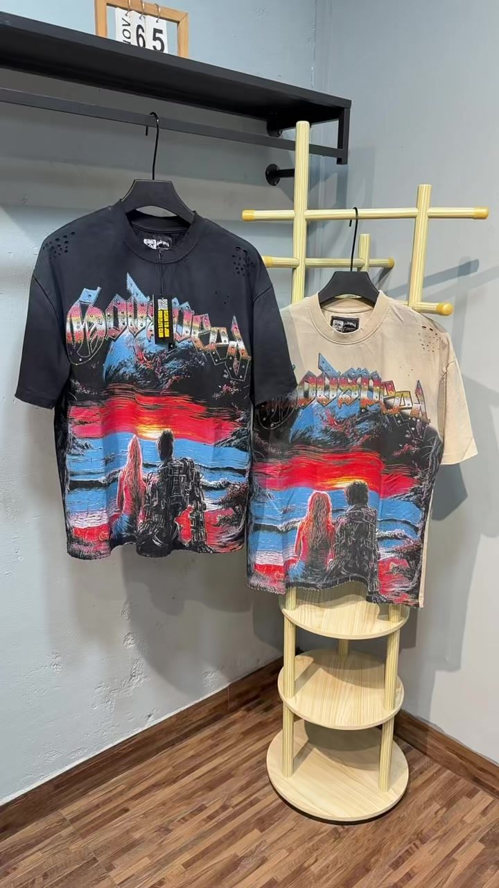 Godspeed Sunset Couple Distressed Graphic T-Shirt — context