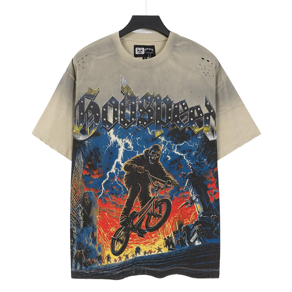 Godspeed Cyclist Graphic Distressed T-Shirt — hero