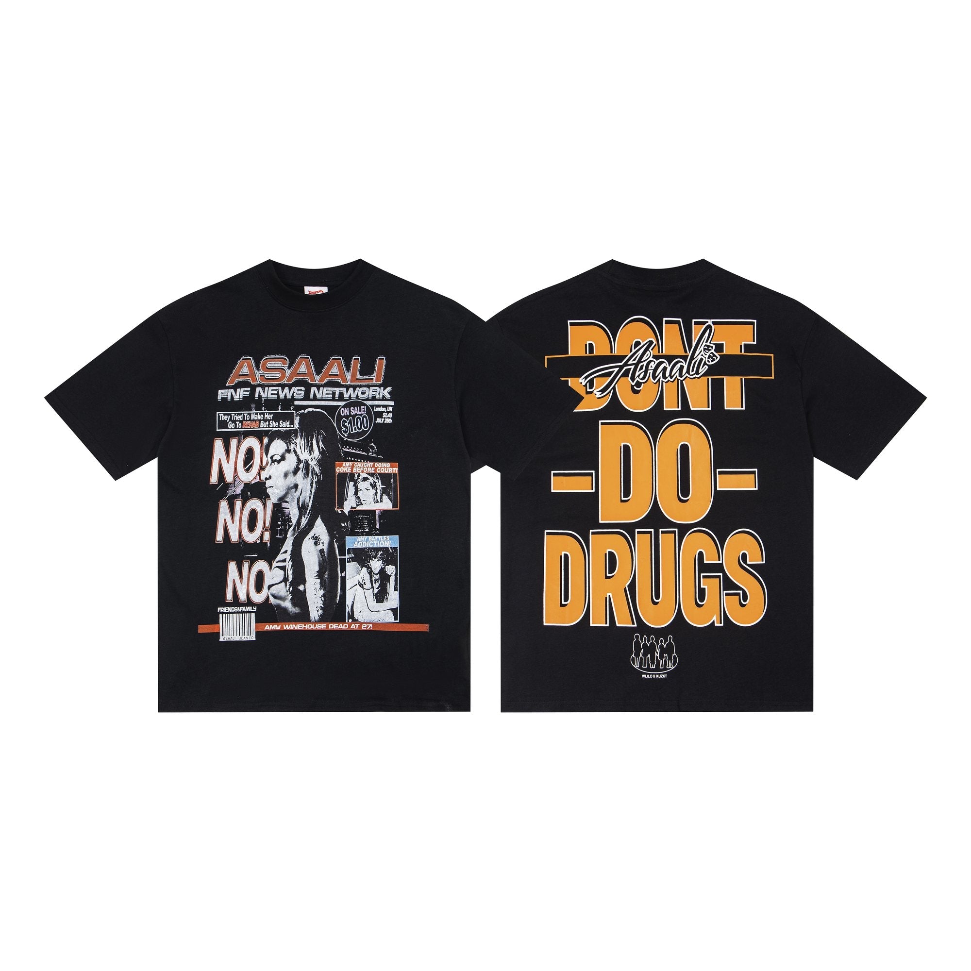 ASAALL Black Front & Back Graphic T-Shirt — hero