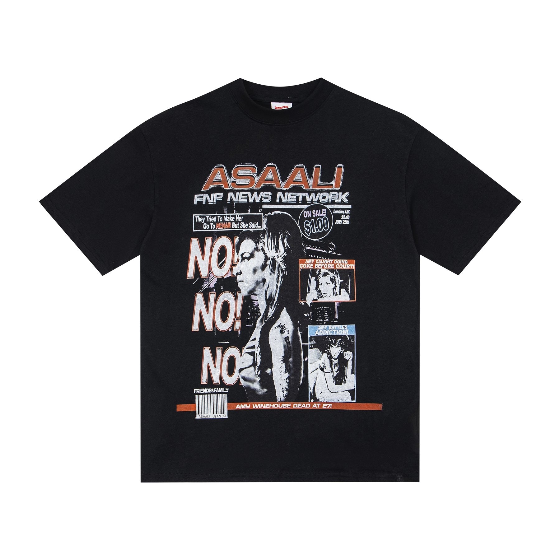 ASAALL Black Front & Back Graphic T-Shirt — front
