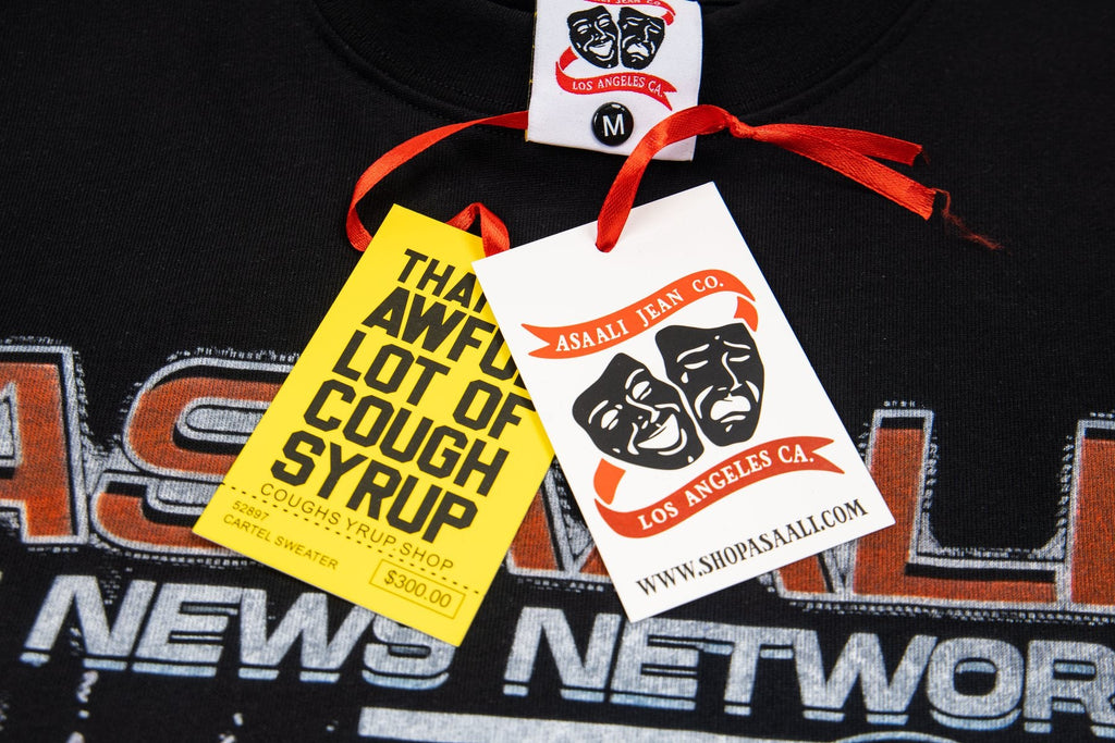 ASAALL Black Front & Back Graphic T-Shirt — hang_tag