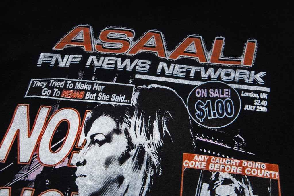 ASAALL Black Front & Back Graphic T-Shirt — detail