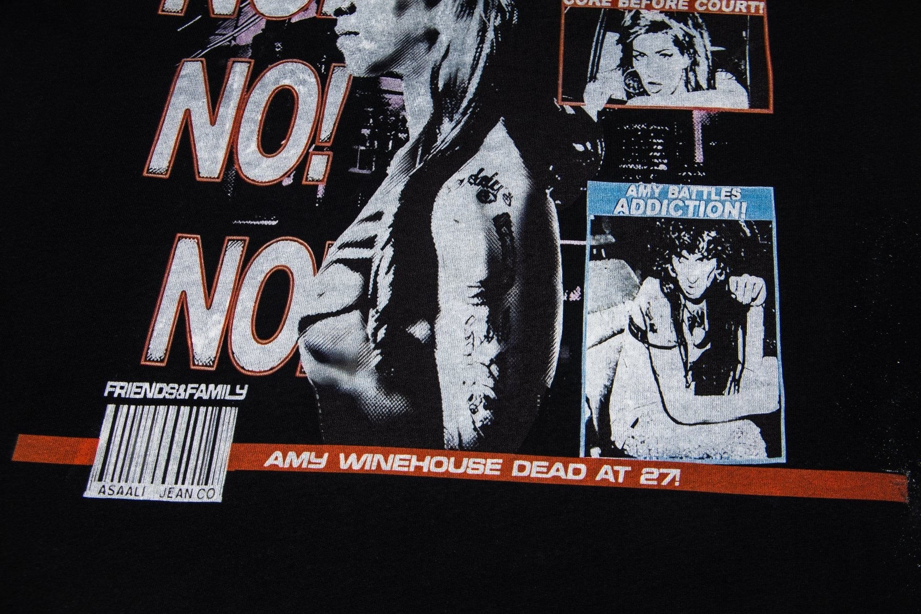 ASAALL Black Front & Back Graphic T-Shirt — detail