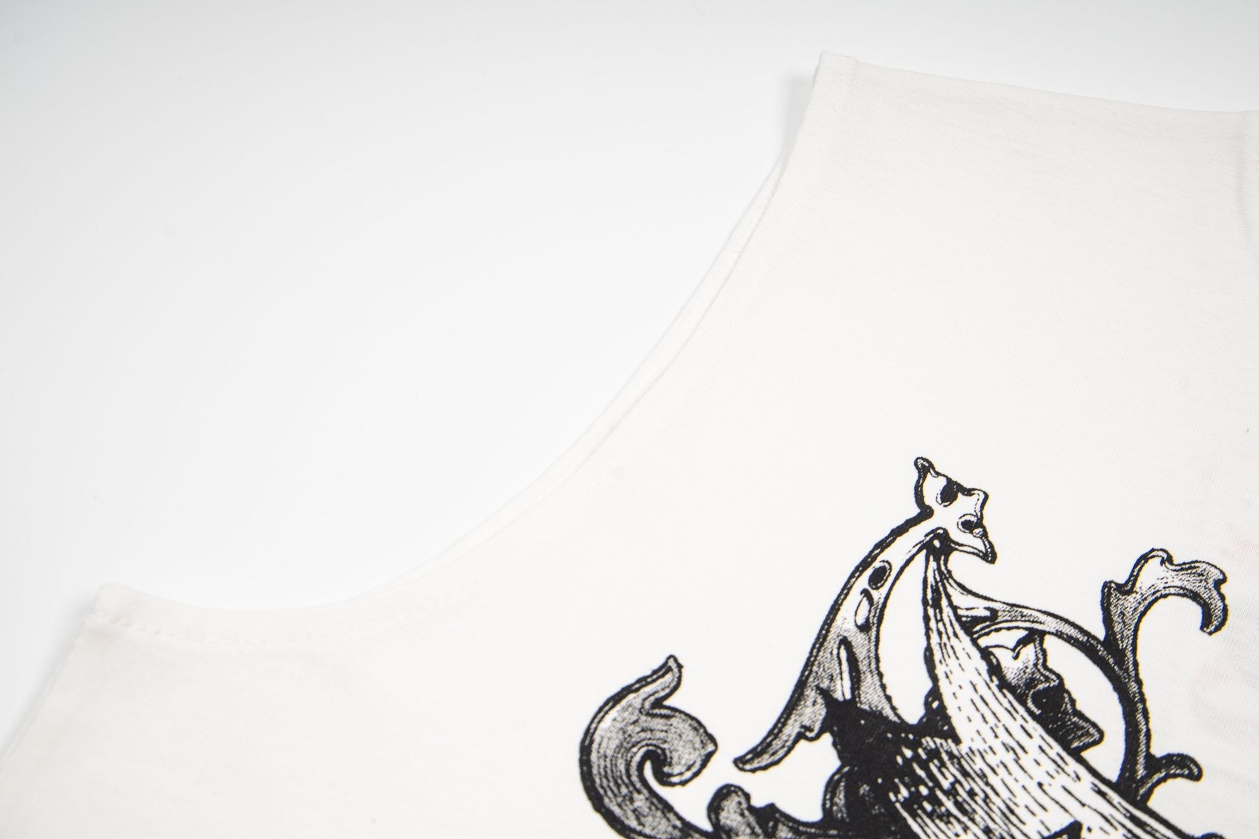 ASAALL White Graphic Sleeveless T-Shirt — detail