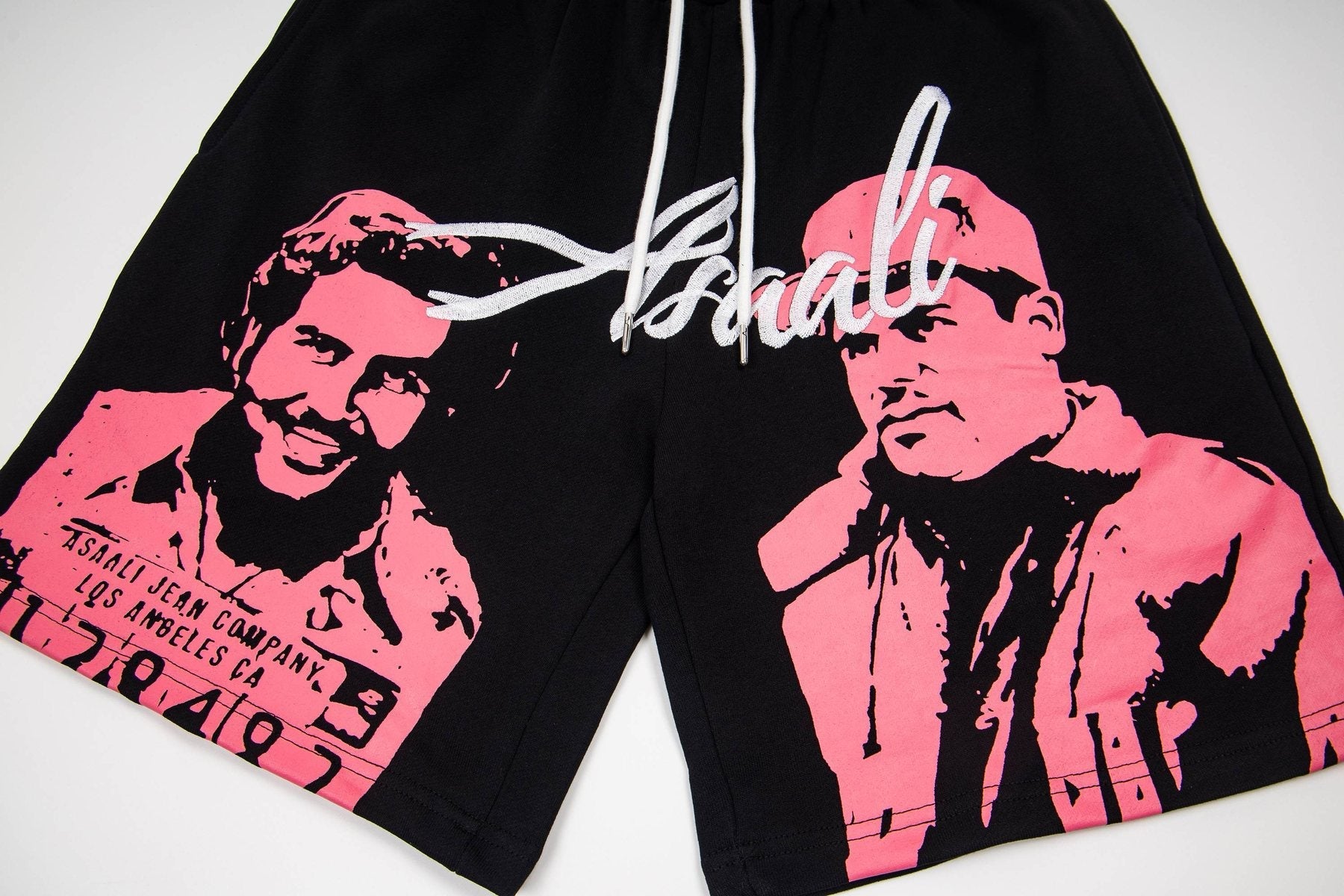 ASAALL Portrait Graphic Drawstring Shorts — detail