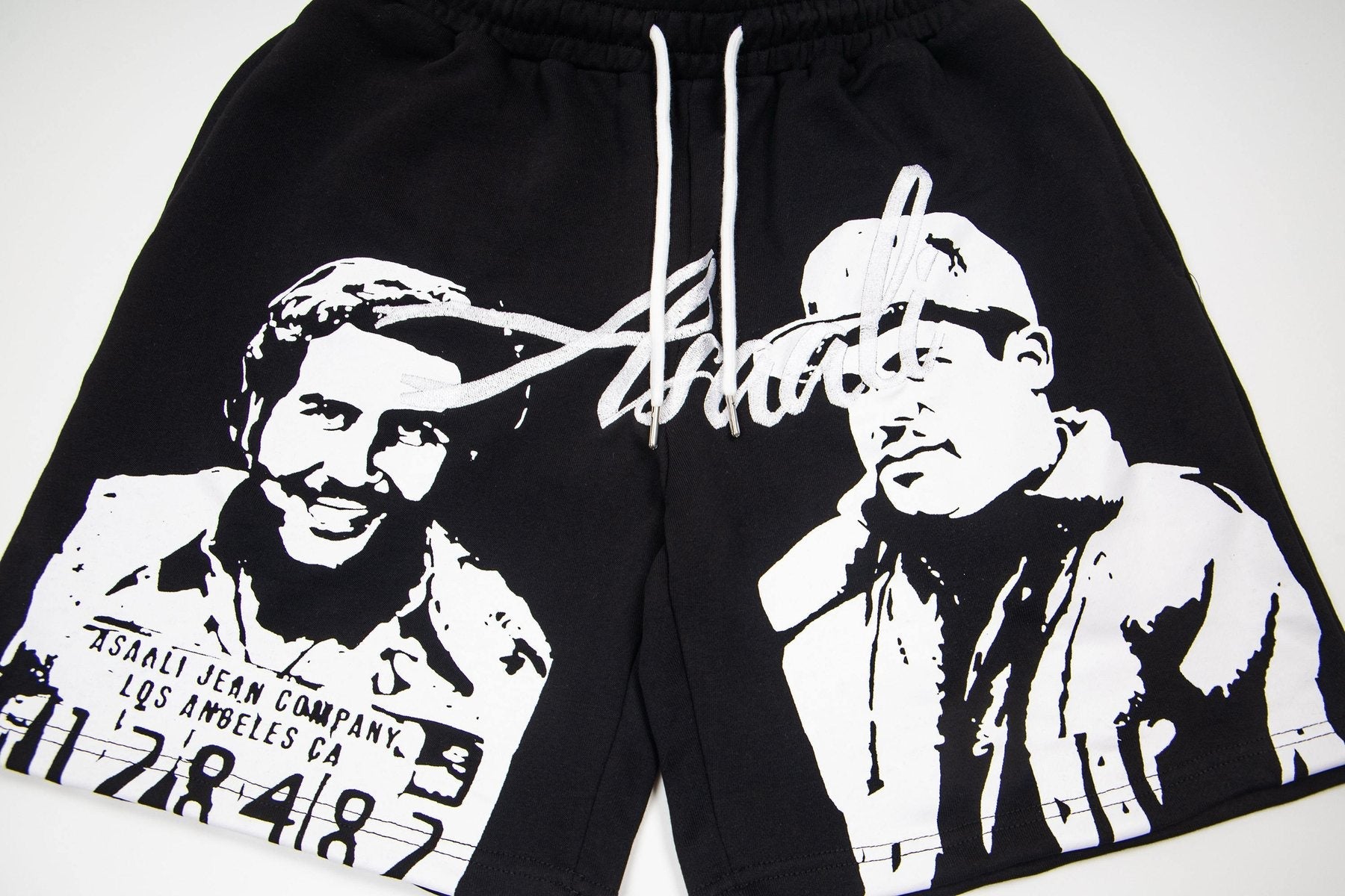 ASAALL Portrait Graphic Drawstring Shorts — detail
