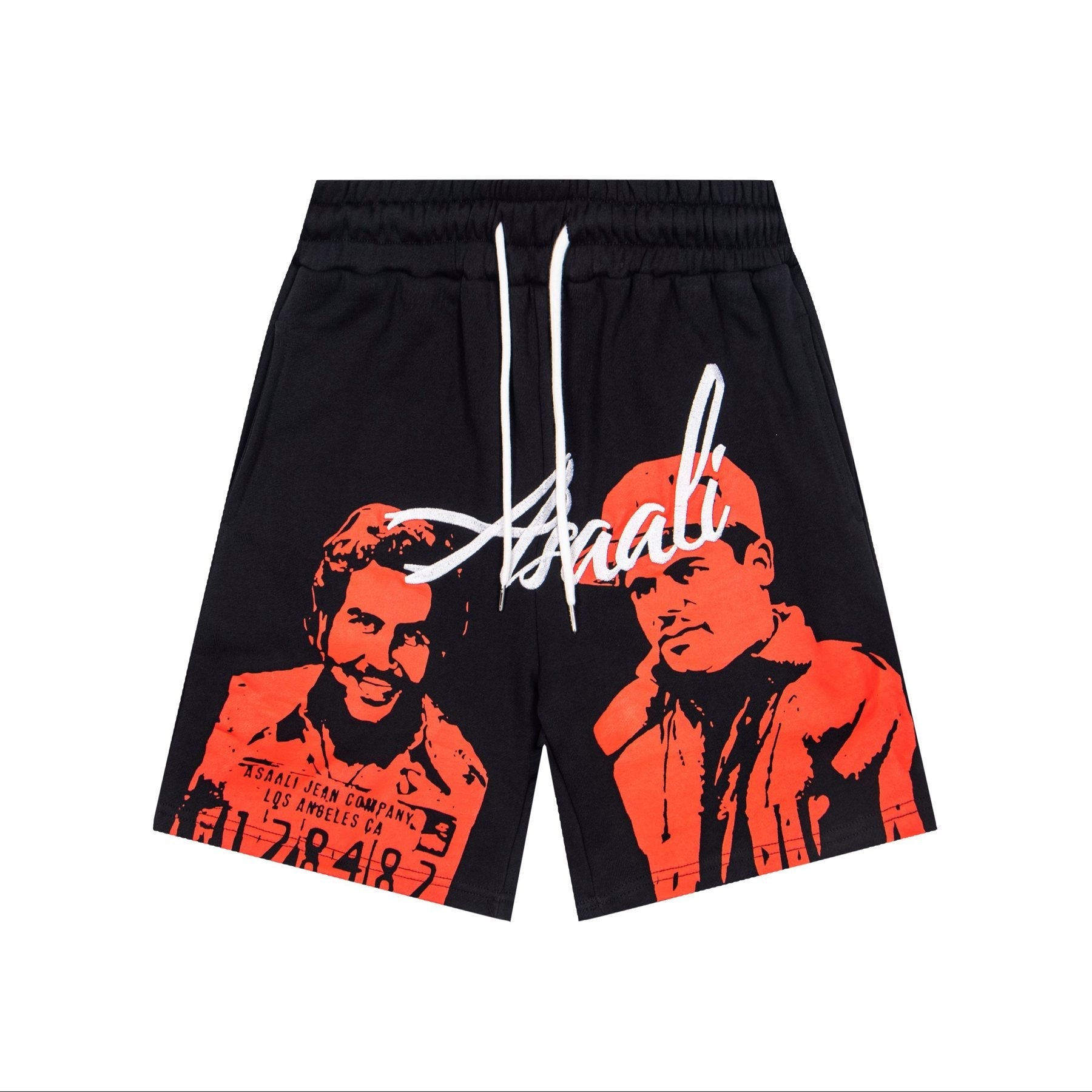ASAALL Portrait Graphic Drawstring Shorts — front