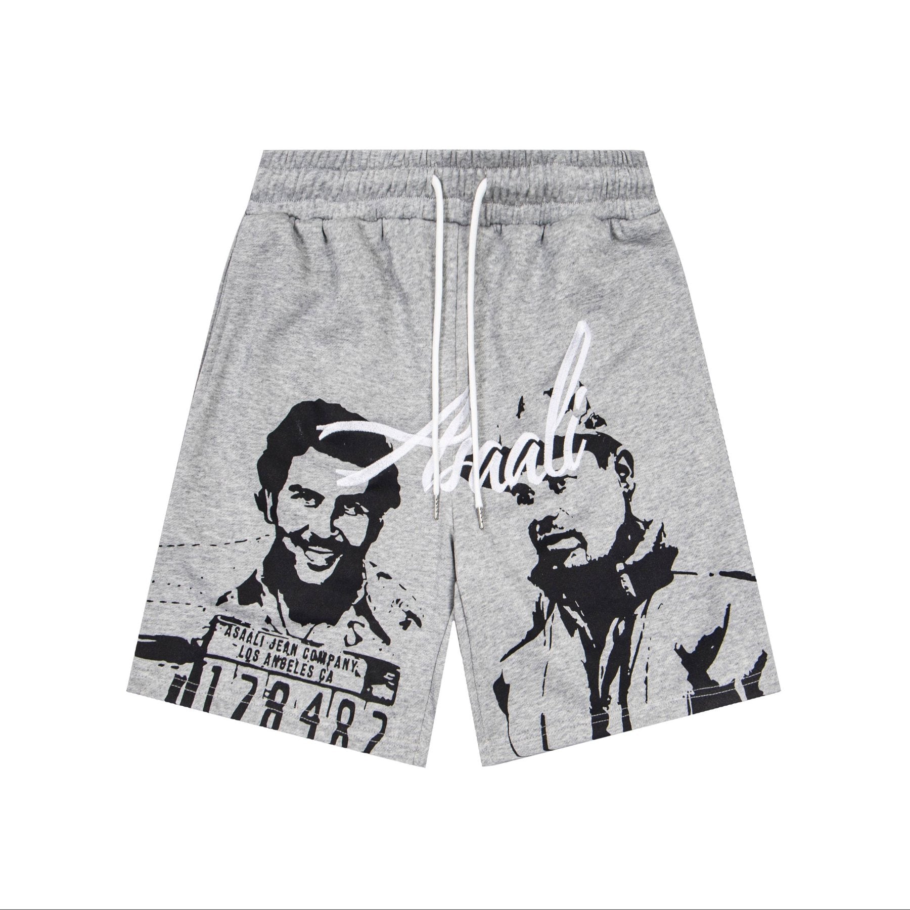 ASAALL Portrait Graphic Drawstring Shorts — front
