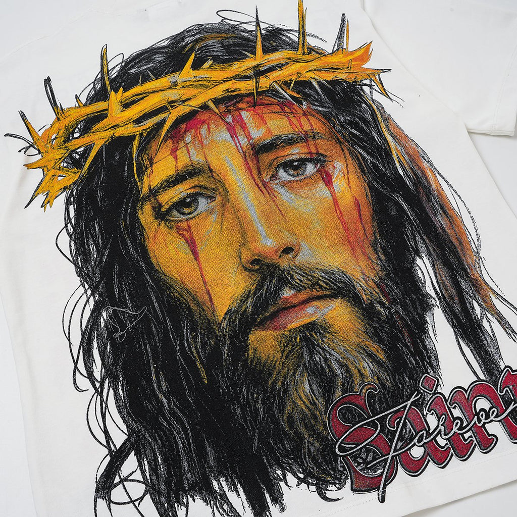 SAINT Jesus Crown Graphic T-Shirt — detail