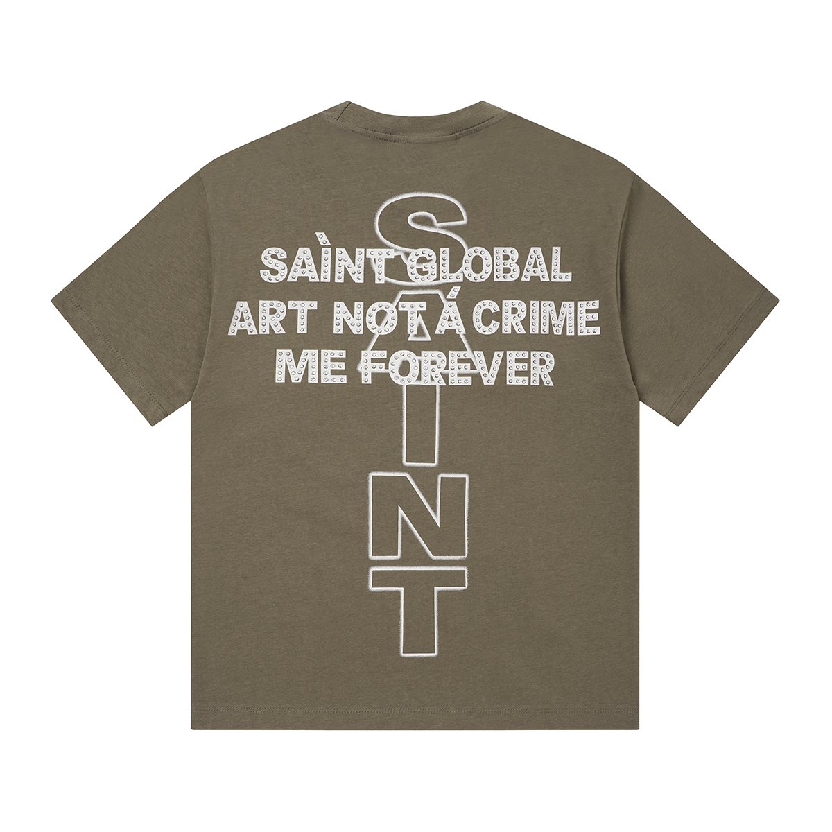 SAINT Rhinestone Graphic Short-Sleeve T-Shirt — back