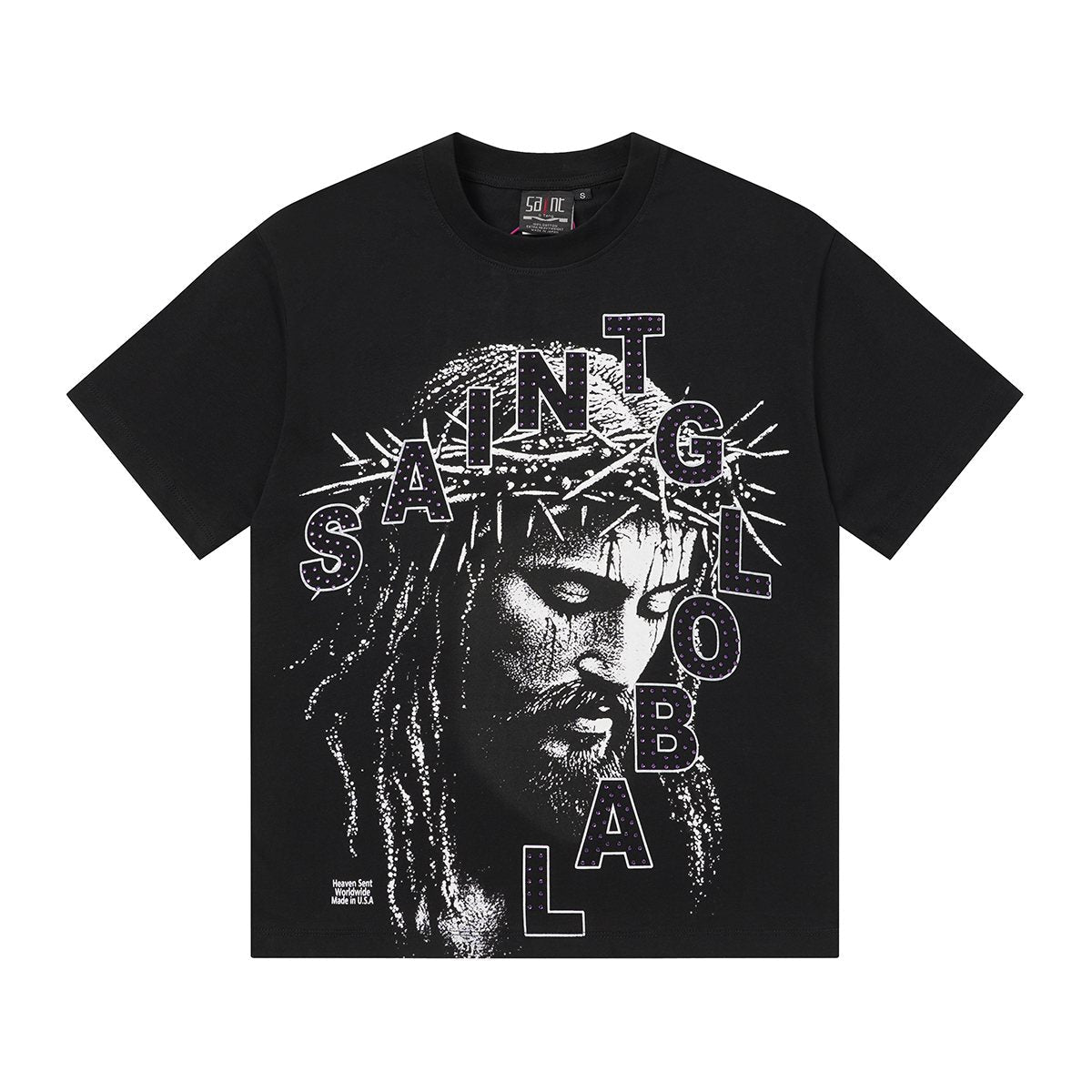 SAINT Rhinestone Graphic Short-Sleeve T-Shirt — hero