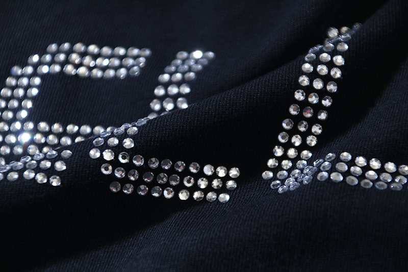 Hellstar Rhinestone Face Flame Graphic T-Shirt — detail