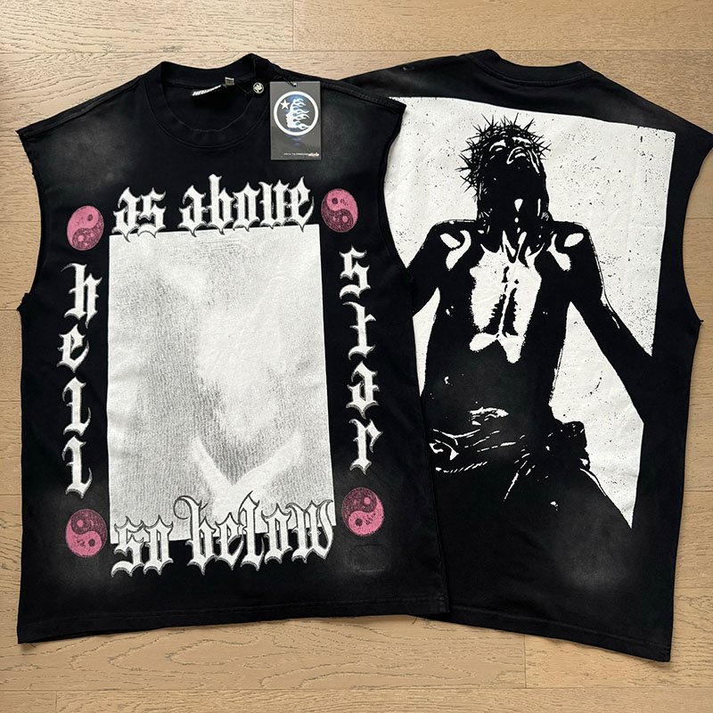 Hellstar Gothic Graphic Sleeveless T-Shirt — context