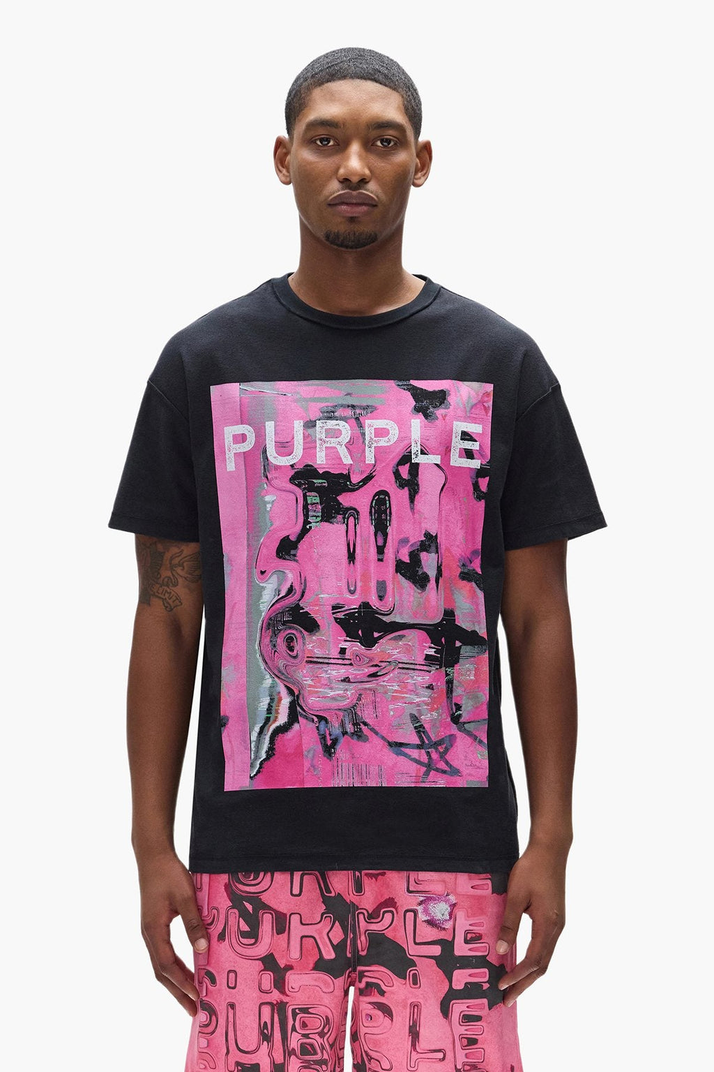 Purple Brand Displaced Graphic T-Shirt — context