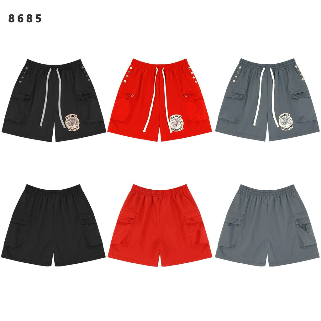 SAINT Vanity Embroidered Snap-Button Cargo Shorts — comparison