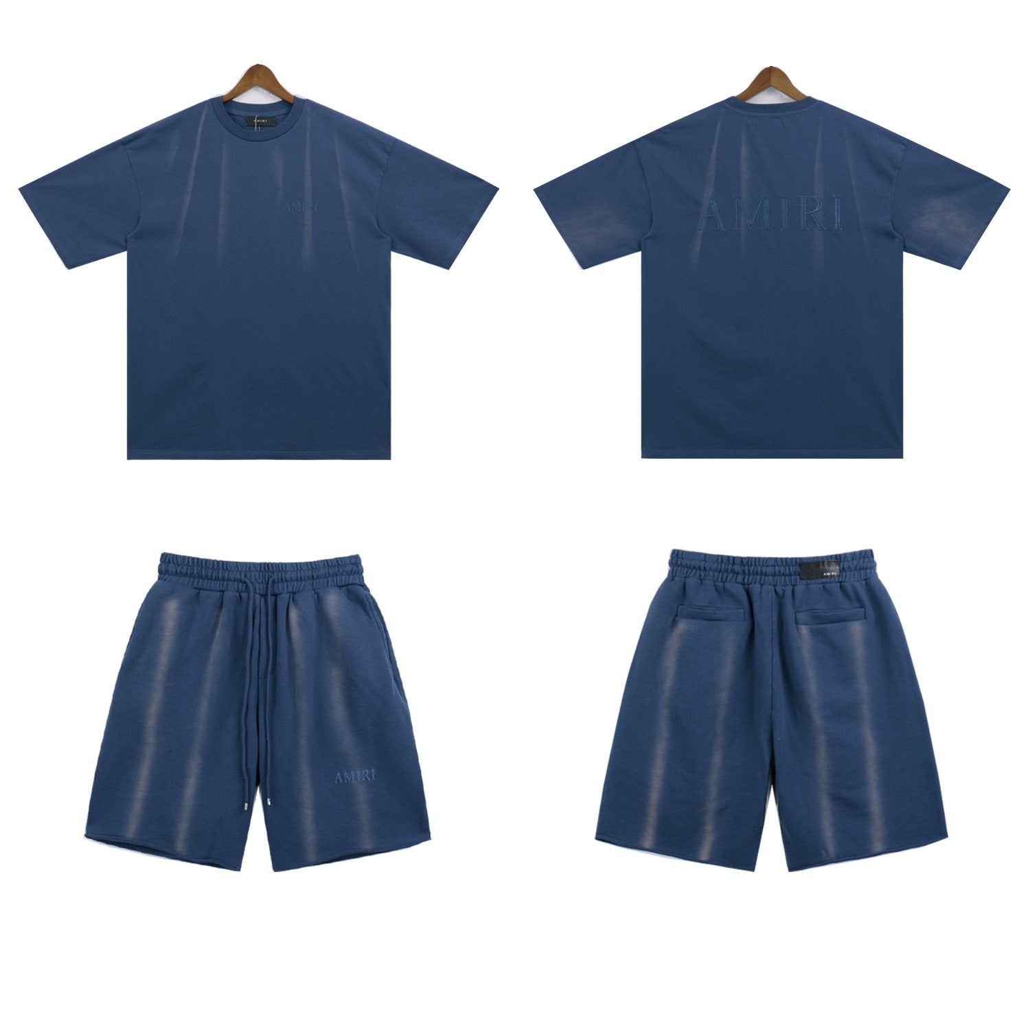 AMIRI Washed Embroidered T-Shirt & Shorts Set — front