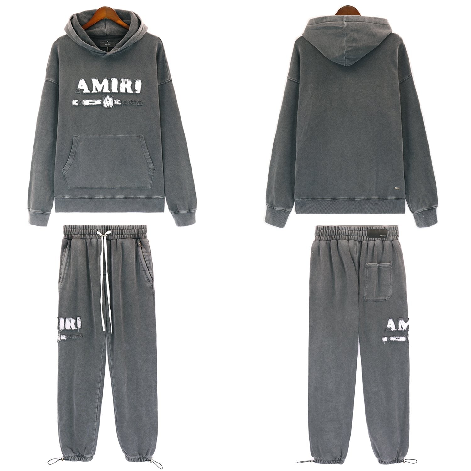 AMIRI Washed Dark Gray Graphic Hoodie — context