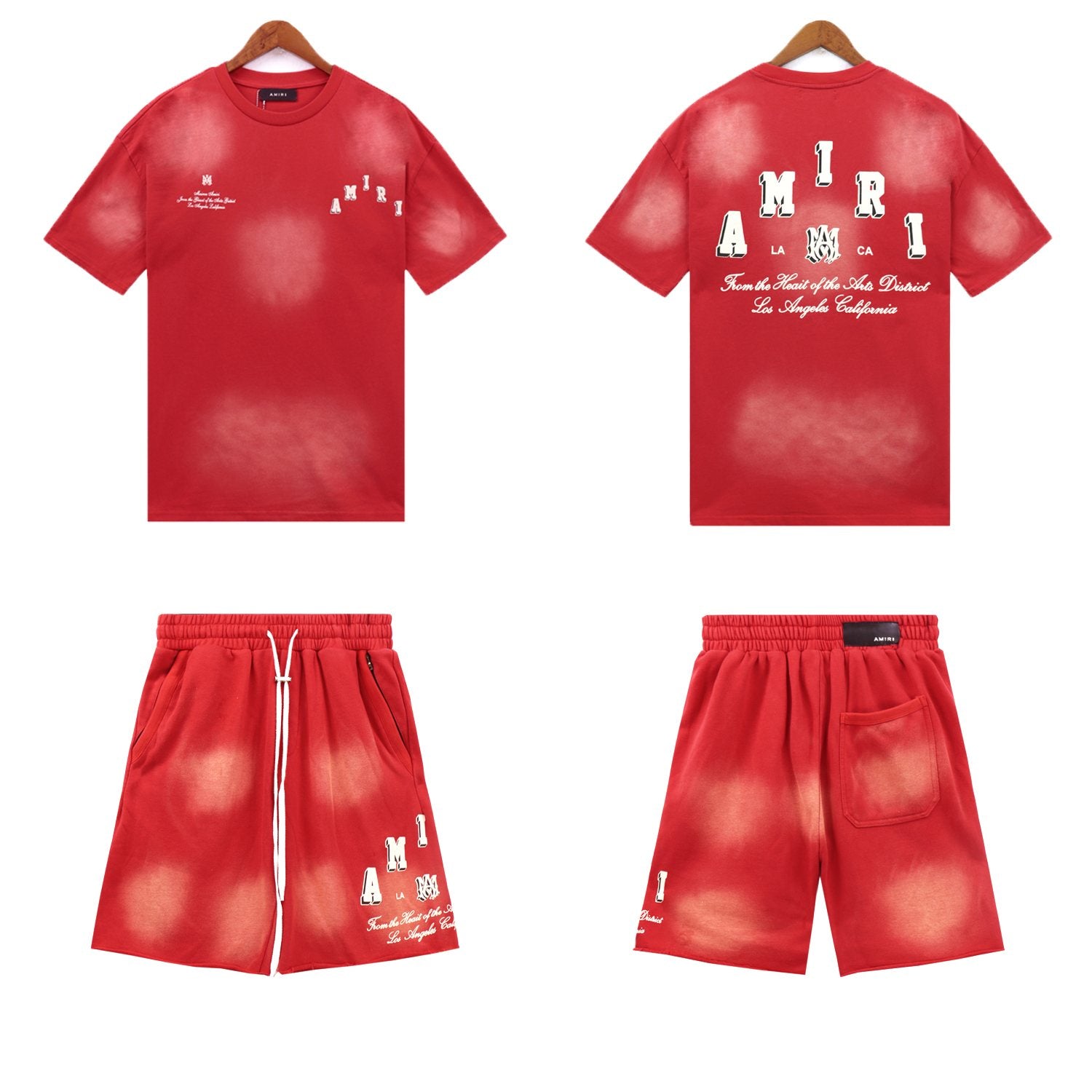 AMIRI Washed Graphic T-Shirt & Shorts Set — front