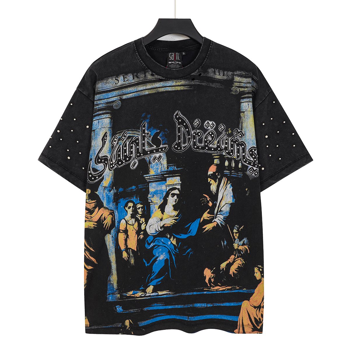 SAINT Religious Art Rhinestone T-Shirt — hero