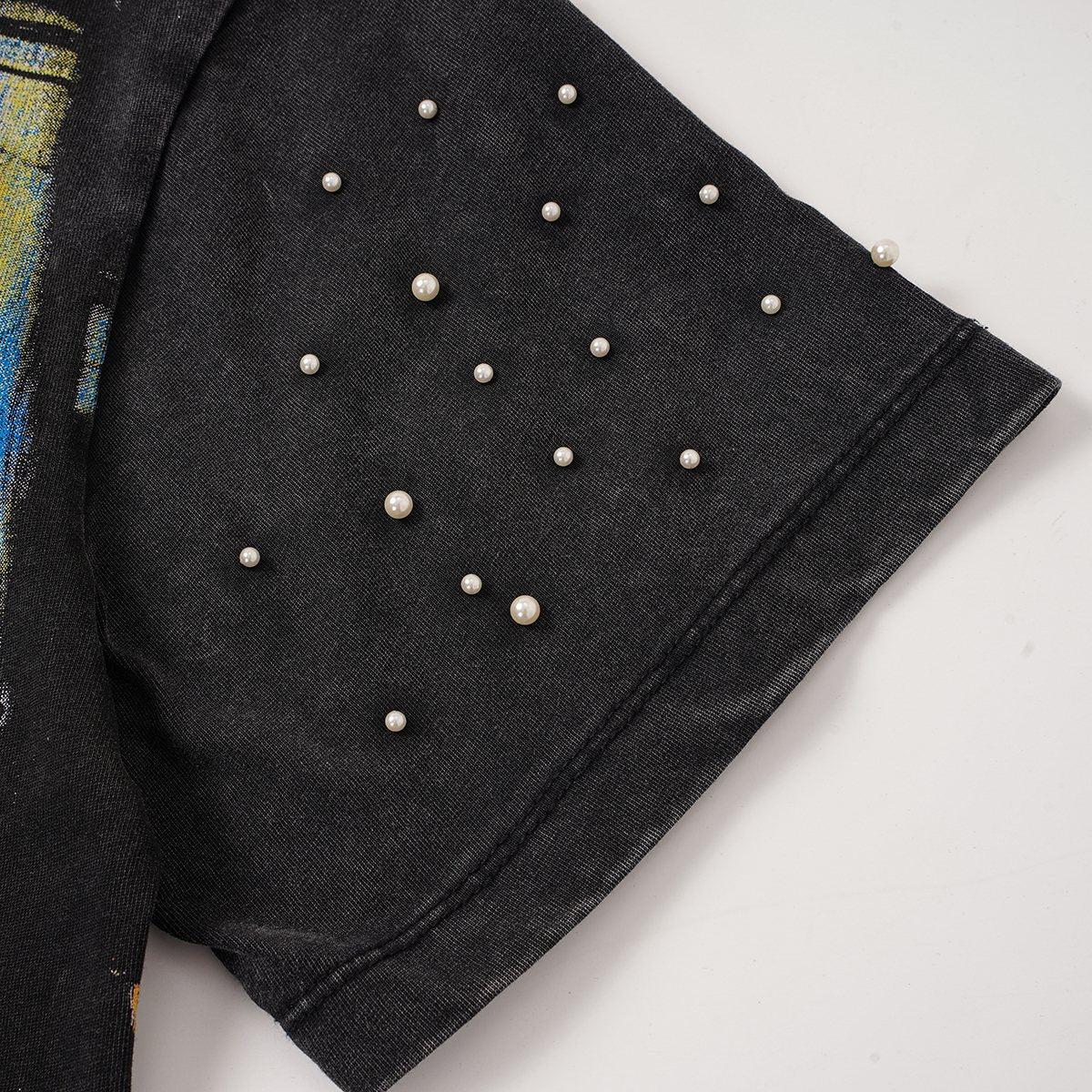 SAINT Religious Art Rhinestone T-Shirt — detail