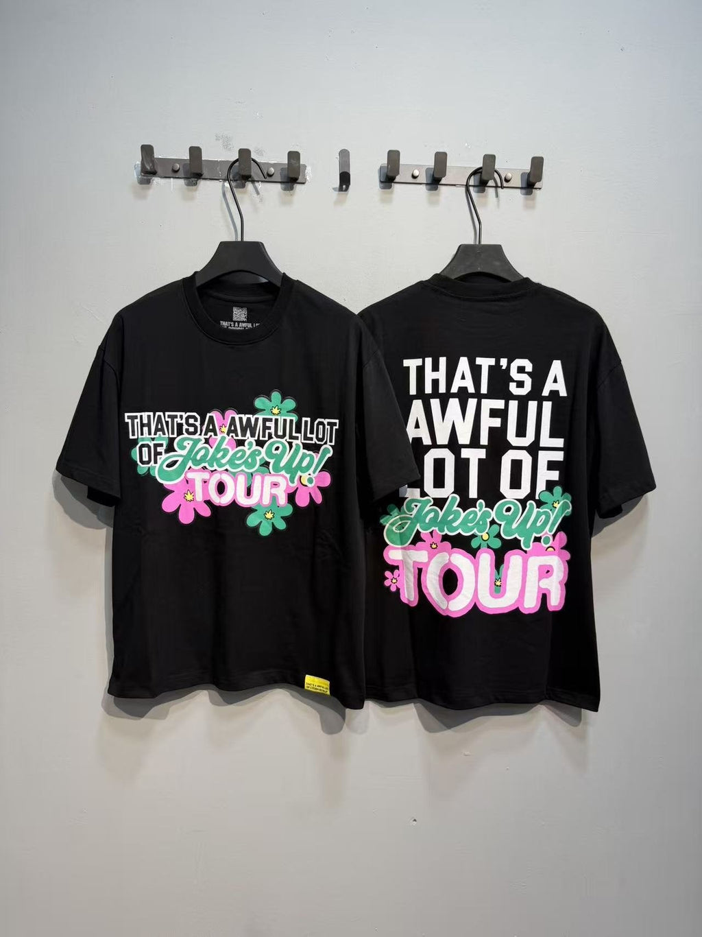 THAT'S A AWFUL LOT OF COUGH SYRUP Floral Tour Graphic T-Shirt — context