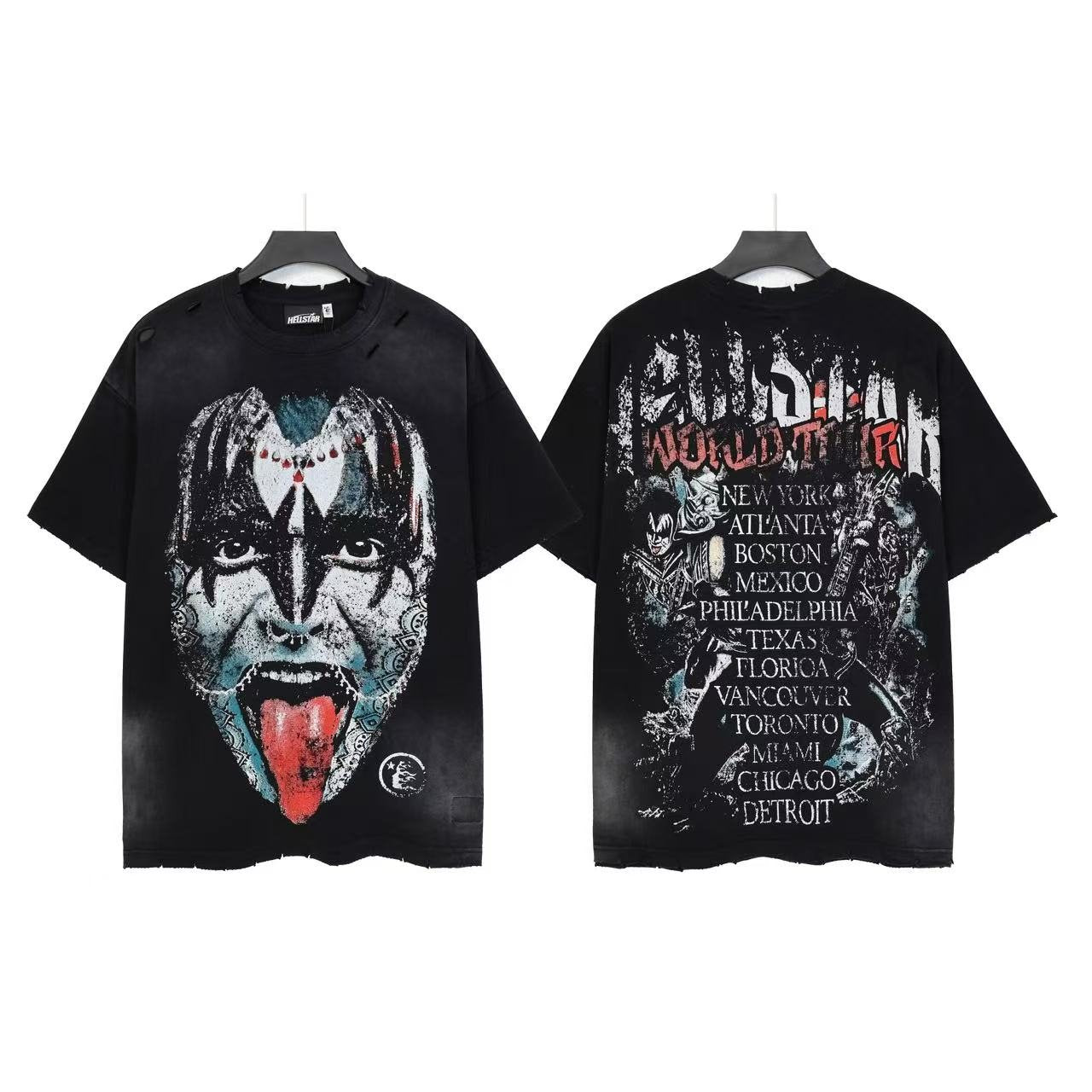 Hellstar Face Tongue Tour Graphic T-Shirt — front