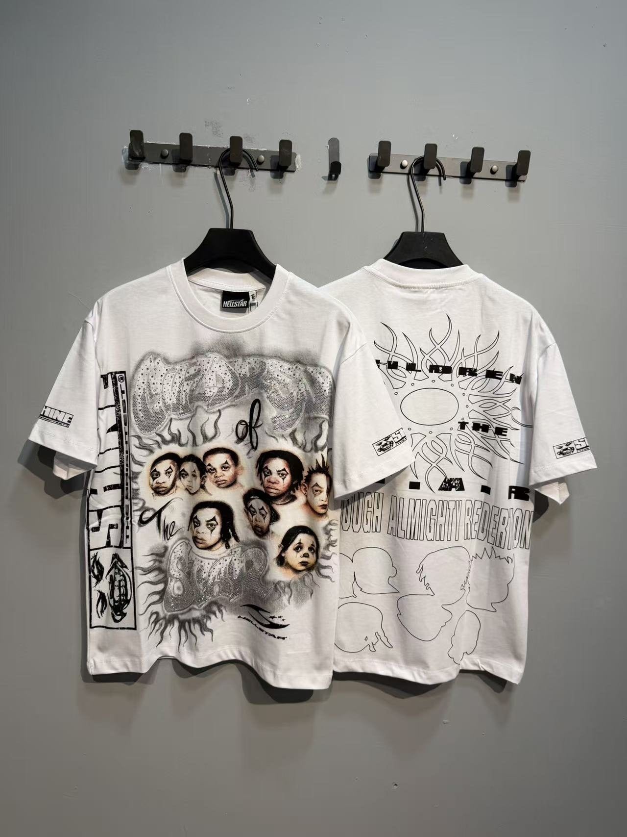 Hellstar Face Collage Eye Graphic T-Shirt — front