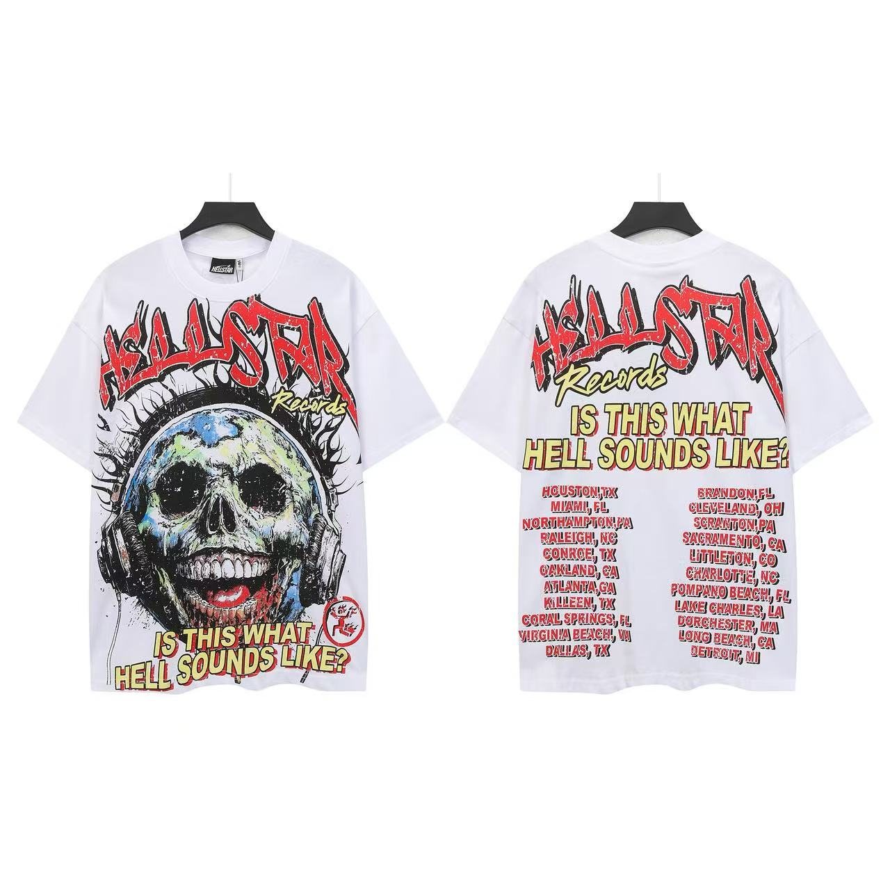 Hellstar Is This What Hell Sounds Like Skull Graphic T-Shirt — front