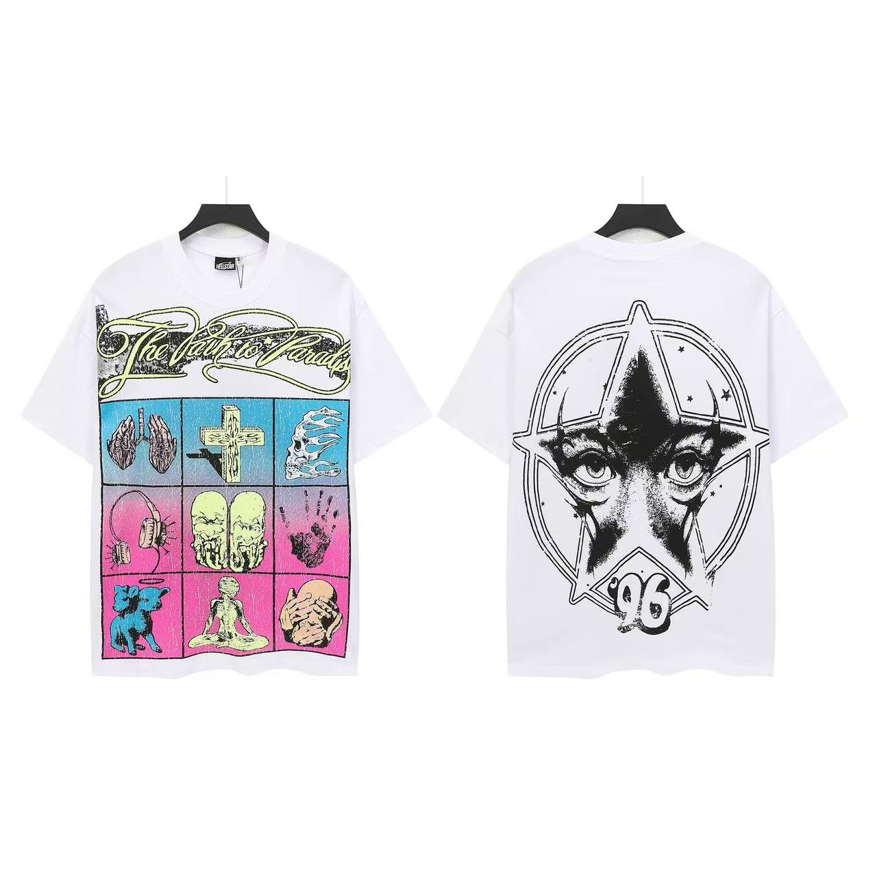 Hellstar Color Panel Face Graphic T-Shirt — front