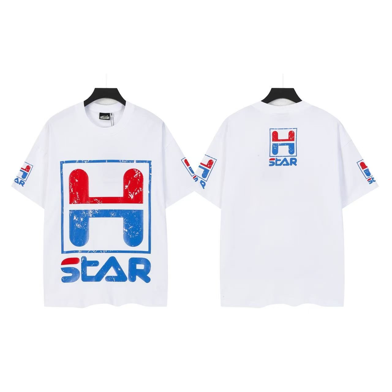 Hellstar Red/Blue Star Box Logo T-Shirt — front