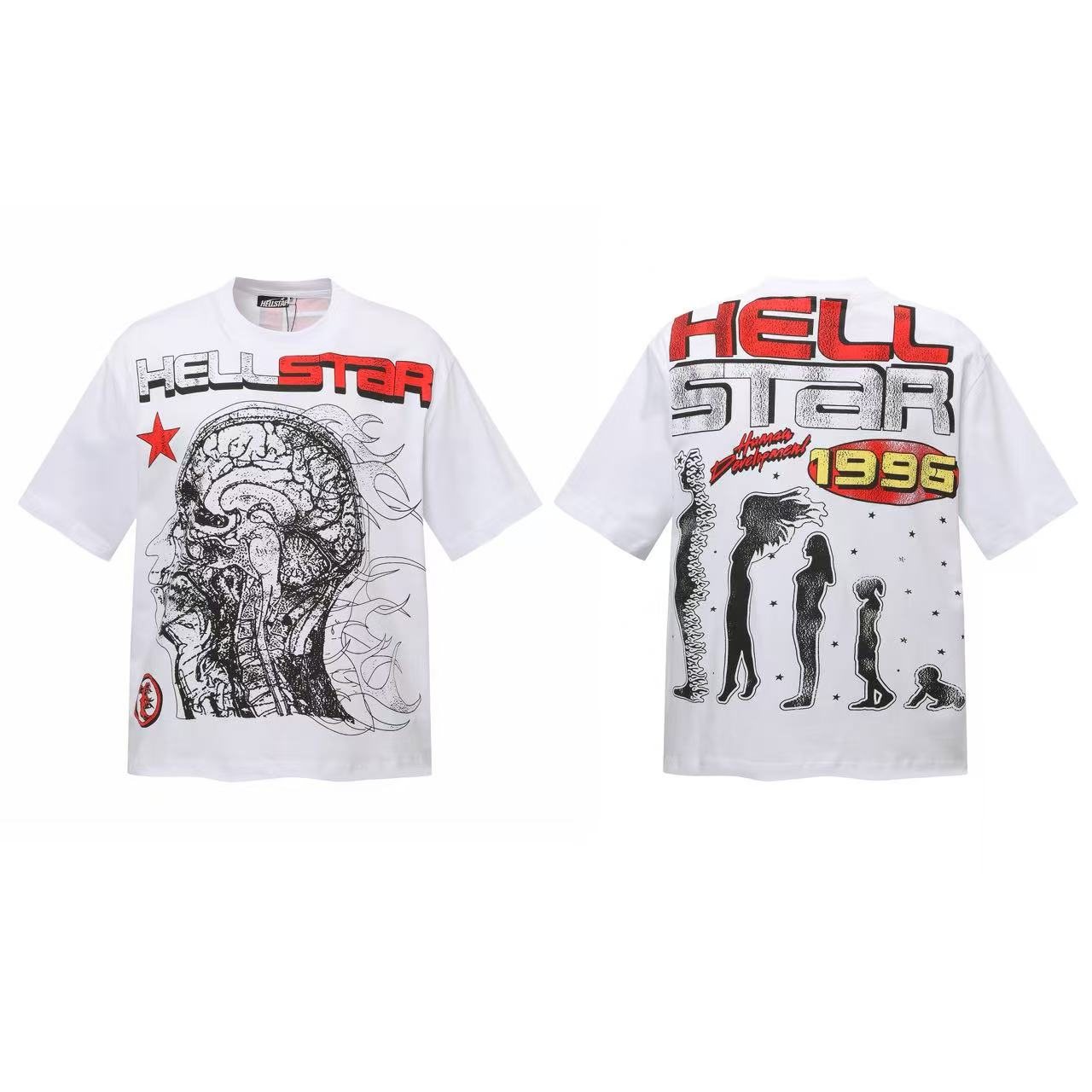 Hellstar 1996 Skeleton Brain Graphic T-Shirt — front