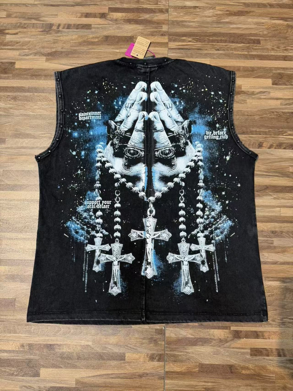 SAINT Washed Rock Graphic Sleeveless T-Shirt — back