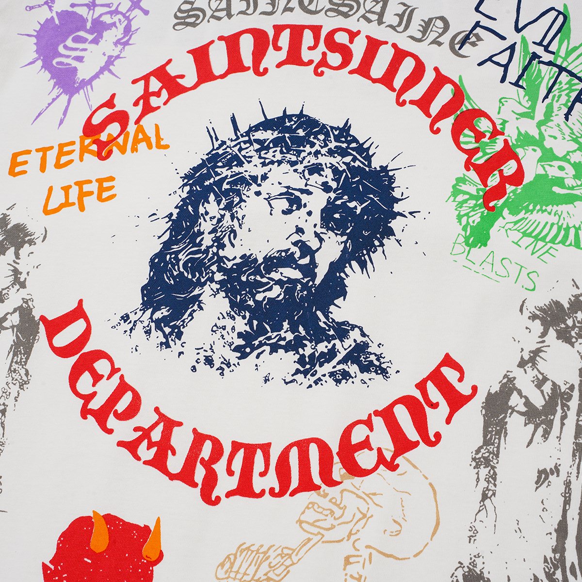 SAINT Multicolor Athletics Graphic T-Shirt — detail