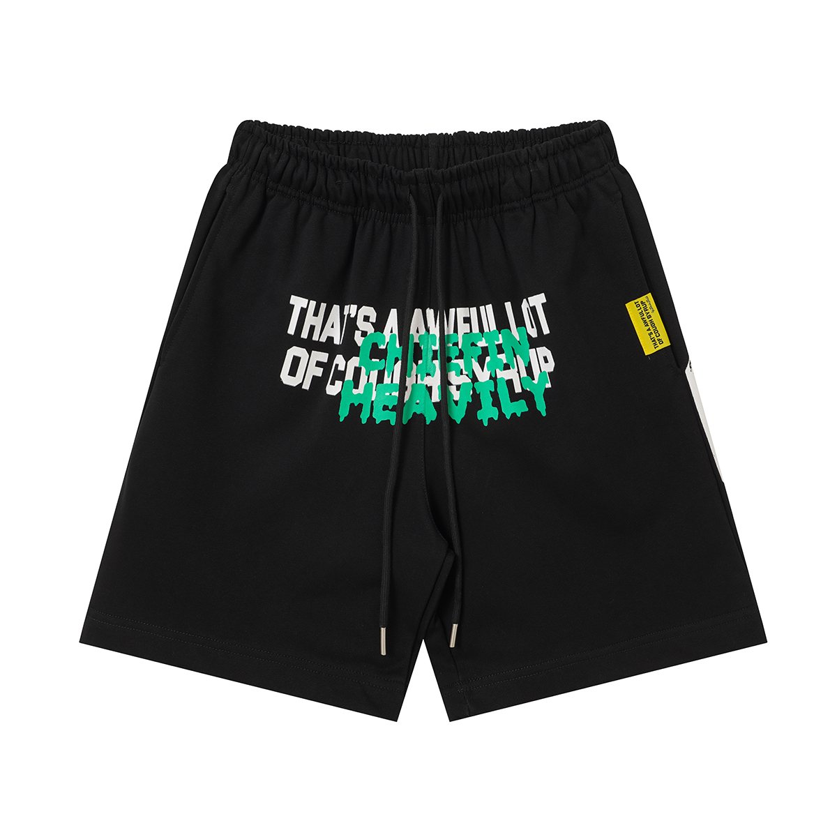 THAT'S A AWFUL LOT OF COUGH SYRUP Drawstring Graphic Shorts — hero