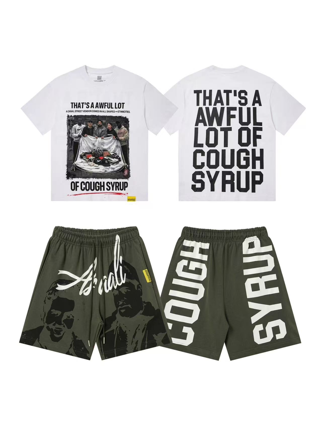 THAT'S A AWFUL LOT OF COUGH SYRUP Photo Graphic Short-Sleeve Set — front