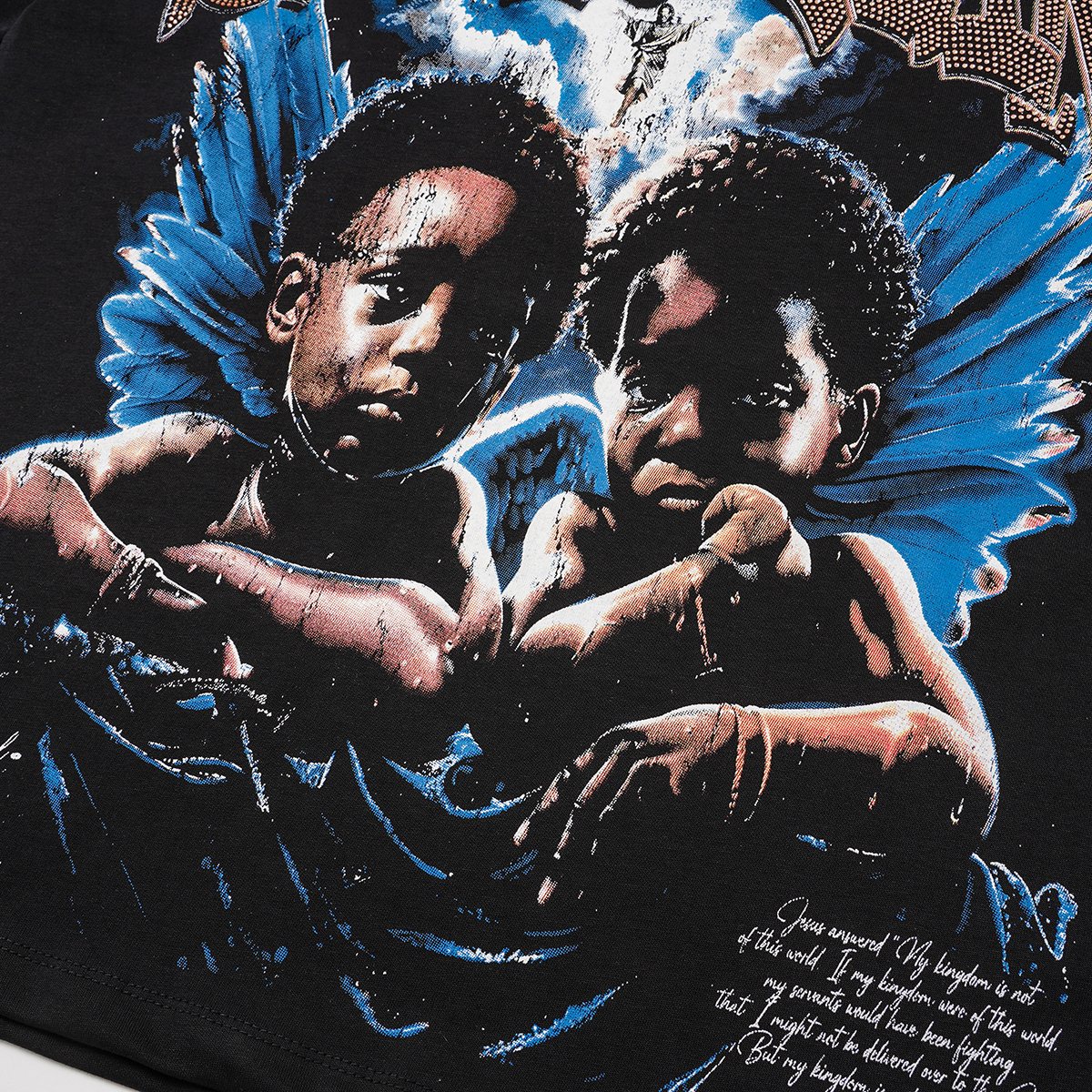 SAINT Rhinestone Graphic Short-Sleeve T-Shirt — detail