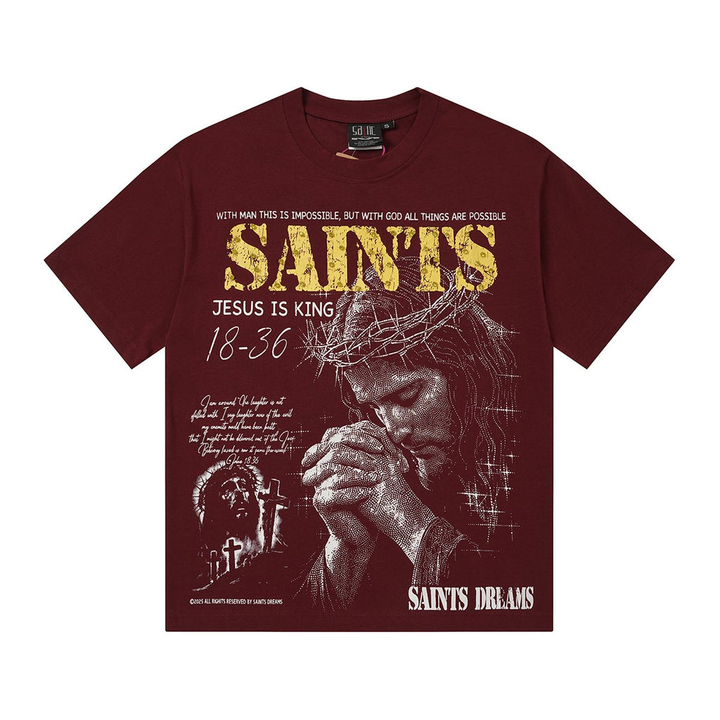 SAINT Religious Graphic Short-Sleeve T-Shirt — hero