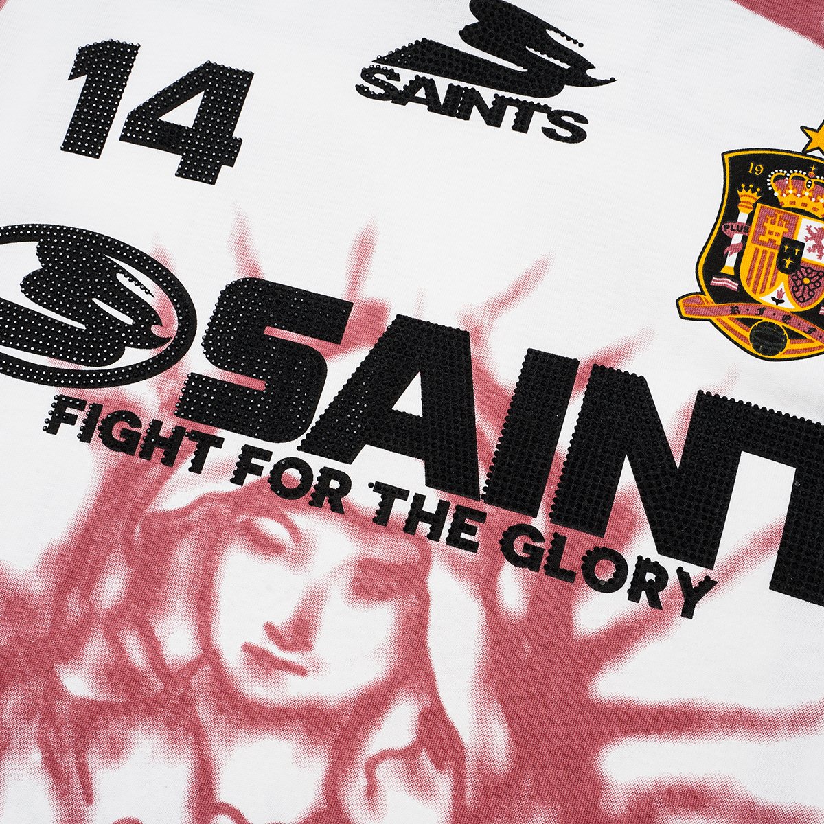 SAINT Rhinestone Number Graphic T-Shirt — detail