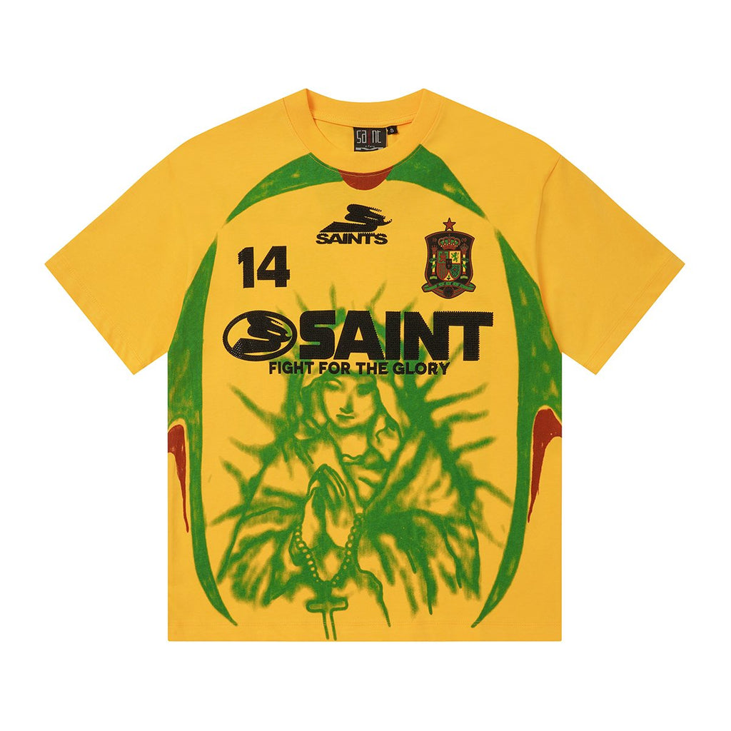 SAINT Rhinestone Number Graphic T-Shirt — front
