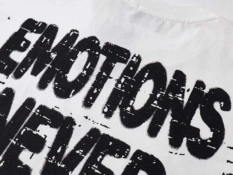 MIXED EMOTION Rhinestone Graphic Sleeveless T-Shirt — detail