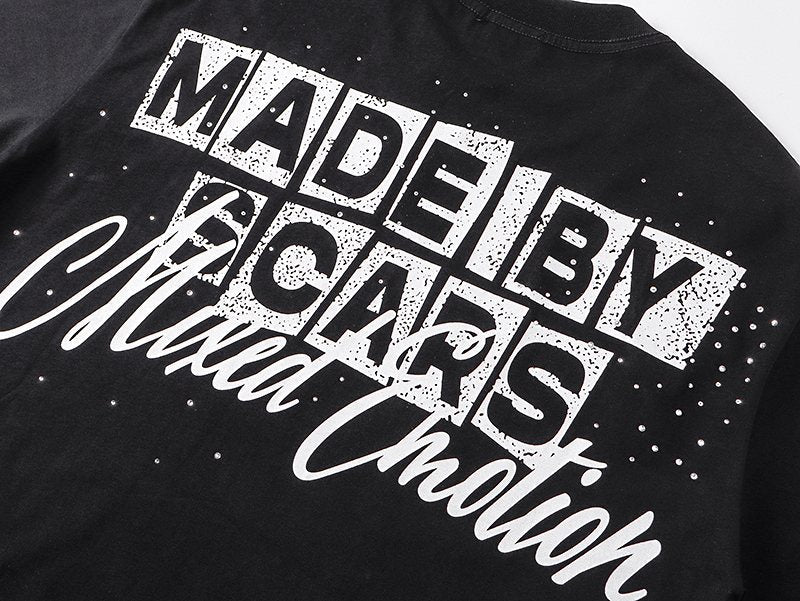 MIXED EMOTION Rhinestone-Style Graphic T-Shirt — detail