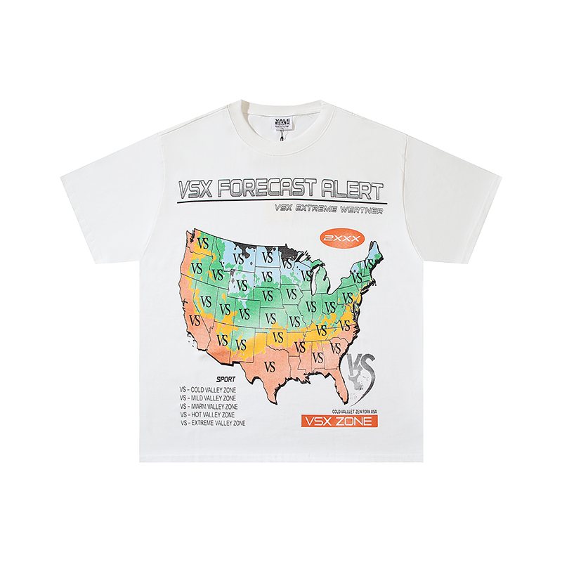 VALE USA Forecast Alert Weather Map Graphic T-Shirt — hero