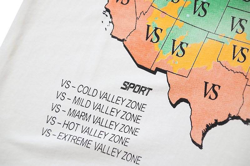 VALE USA Forecast Alert Weather Map Graphic T-Shirt — detail