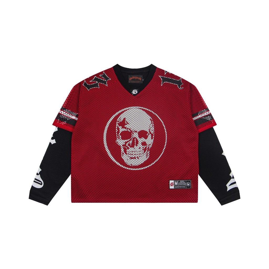 Godspeed Skull K-Back Mesh Long-Sleeve T-Shirt — front