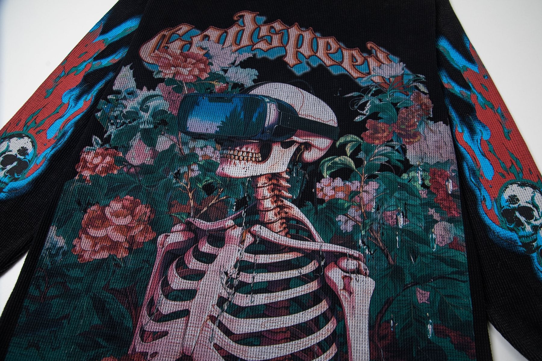Godspeed Skeleton Floral Long-Sleeve T-Shirt — detail