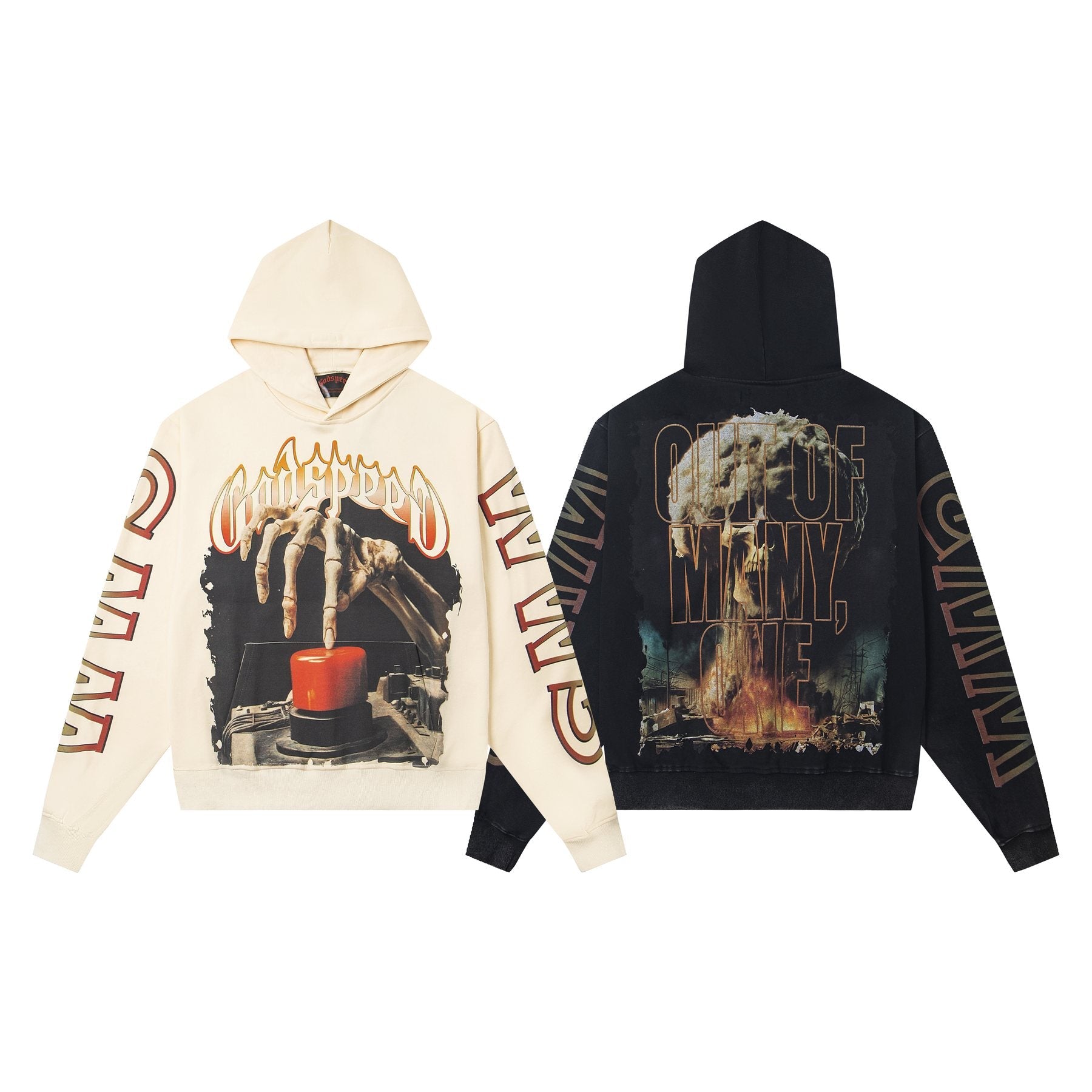 Godspeed Skeleton Hand Graphic Hoodie — comparison