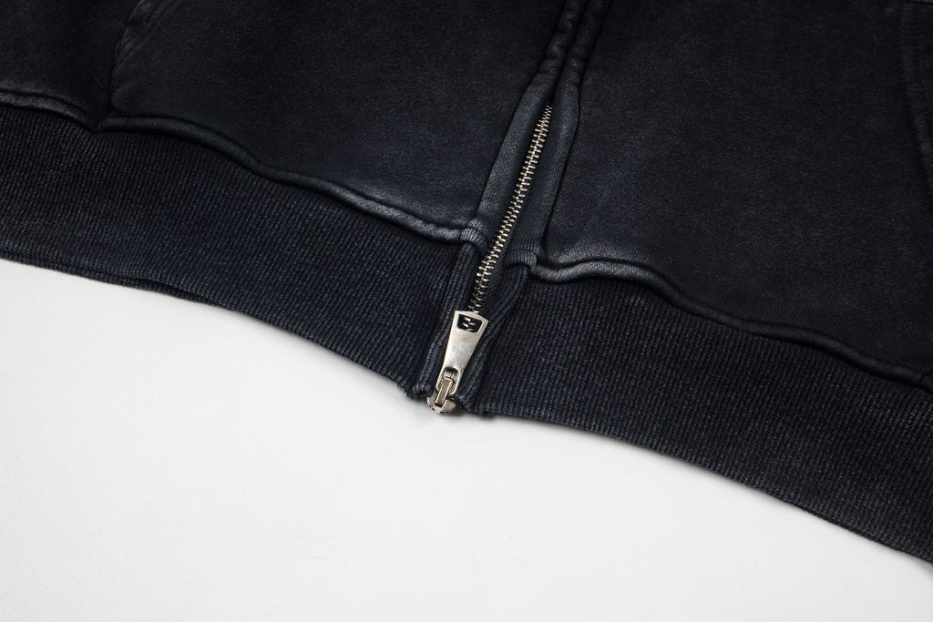 Godspeed Washed Gothic Graphic Full-Zip Hoodie — detail