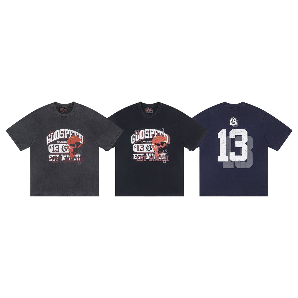 Godspeed Skull & 13 Graphic Short-Sleeve T-Shirt — comparison