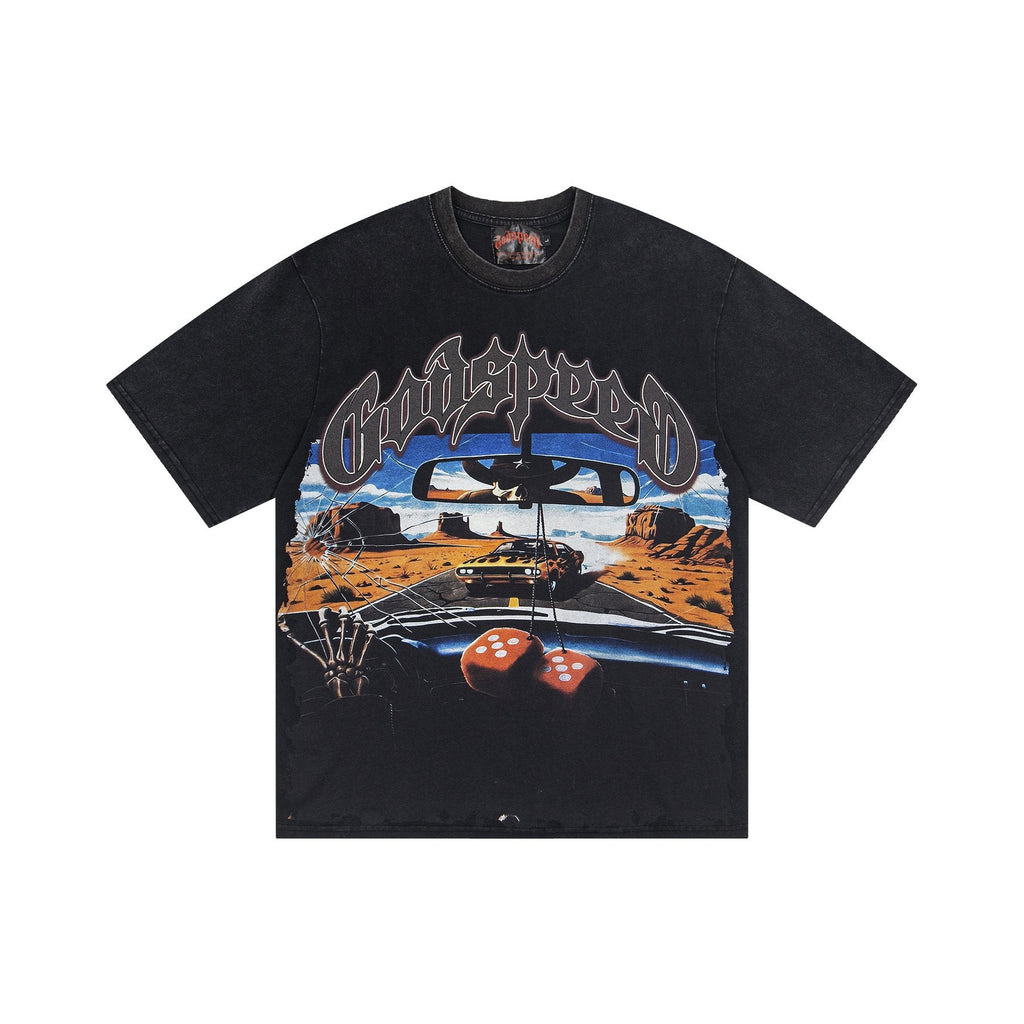 Godspeed Car & Dice Graphic T-Shirt — front