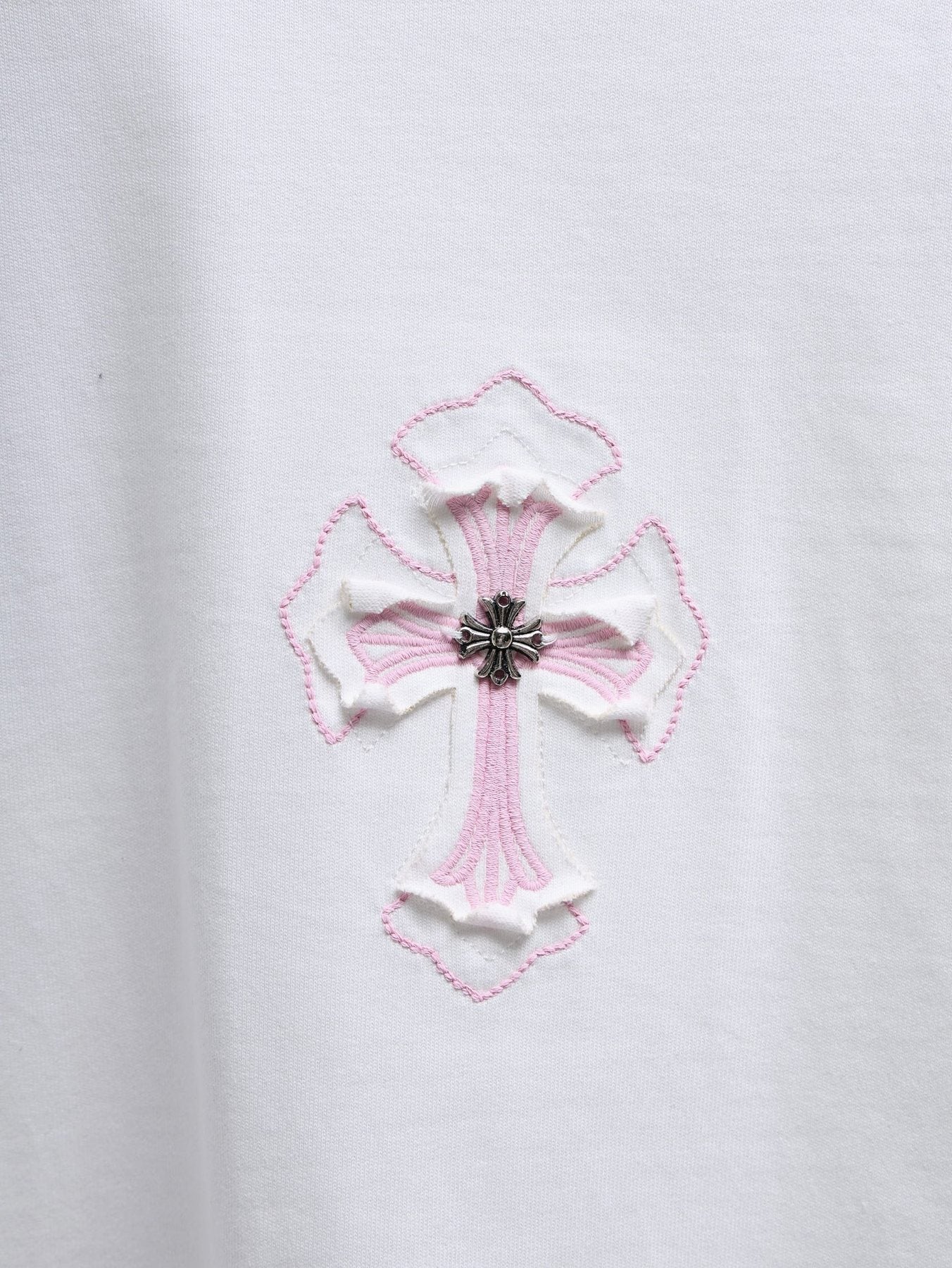 Chrome Hearts Pink Cross Graphic T-Shirt — detail